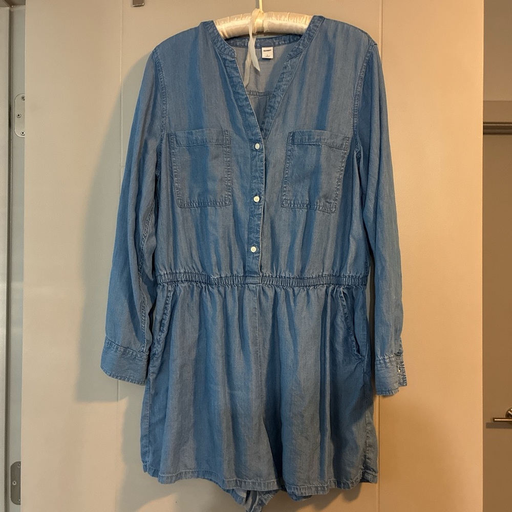 Old Navy Light Blue Denim Romper